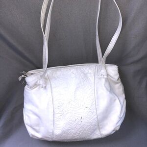 Vintage White Leather Shoulder Bag